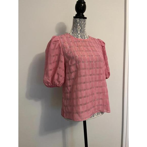 English Factory pink checkered blouse NWT M - Picture 2 of 6